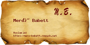 Merő Babett névjegykártya